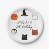 Assiettes En Carton Halloween Friends mignonne Modern Boy Fête d'anniv (Devant)