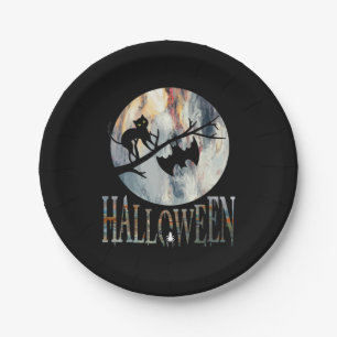 Assiettes En Carton Halloween Funny Chat Halloween Anniversaire