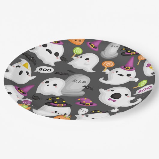 Assiettes En Carton Halloween Ghost (Angle)