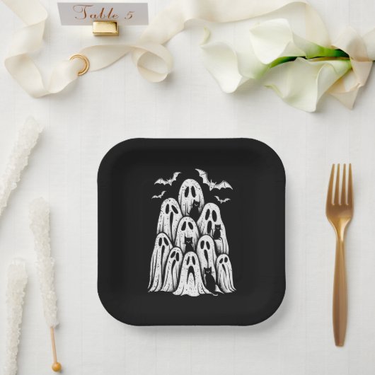 Assiettes En Carton Halloween Ghost Chats Lover automne Éffrayante sai (Mariage)