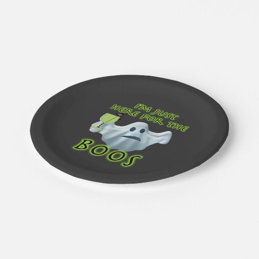 Assiettes En Carton Halloween Ghost I'm Just Here for the Boos (Angle)