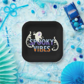 Assiettes En Carton Halloween Ghost Vibes Éffrayant Typographie Lettra (Fête)