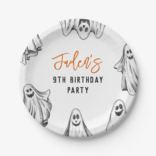 Assiettes En Carton Halloween Ghosts Spooktacular Boy Anniversaire Par (Devant)