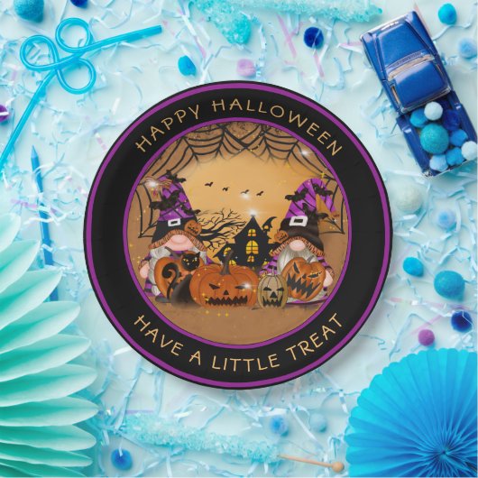 Assiettes En Carton Halloween Gnones Citrouille Spiderweb Haunted Hous (Fête)