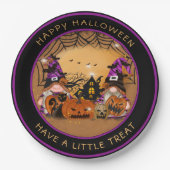 Assiettes En Carton Halloween Gnones Citrouille Spiderweb Haunted Hous (Devant)