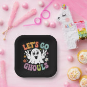 Assiettes En Carton Halloween Go Ghouls Ghost Retro Costume (Fête)