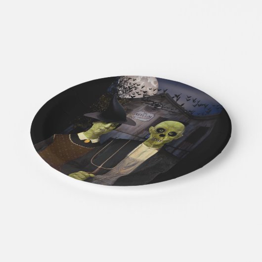 Assiettes En Carton Halloween gothique américain (Angle)