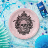 Assiettes En Carton Halloween gothique rose victorien (Fête)