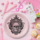 Assiettes En Carton Halloween gothique rose victorien (Fête)