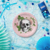 Assiettes En Carton Halloween gothique rose victorien (Fête)