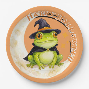 Assiettes En Carton Halloween Grenouille Crapaud Sorcière Mignonne