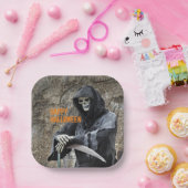 Assiettes En Carton Halloween Grim Reaper personnalisable (Fête)