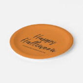 Assiettes En Carton Halloween Happy moderne Parties scintillant noire  (Angle)