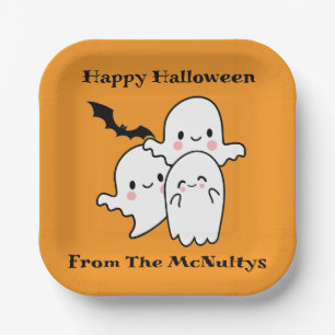 Assiettes En Carton Halloween heureux peut personnaliser