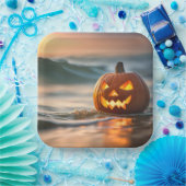 Assiettes En Carton Halloween Jack-o-Lantern Sur La Mer (Fête)