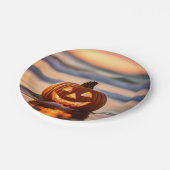 Assiettes En Carton Halloween Jack-o-Lantern Sur La Plage (Angle)