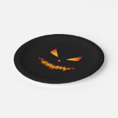 Assiettes En Carton Halloween Jack O'Lantern visage cool effrayant mal (Angle)
