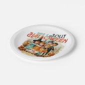 Assiettes En Carton Halloween joyeuse (Angle)