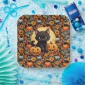 Assiettes En Carton Halloween Kitten (Fête)