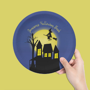 Assiettes En Carton Halloween Maison éffrayante Hantée Personnalisée