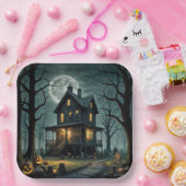 Assiettes En Carton Halloween Maison hantée avec Jack-o-lanterns (Fête)