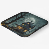 Assiettes En Carton Halloween Maison hantée avec Jack-o-lanterns (Angulaire)