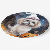 Assiettes En Carton Halloween Malti Tzu Avec Peur Citrouille (Angle)