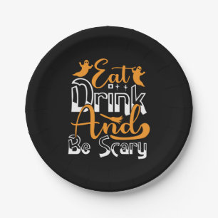Assiettes En Carton Halloween Mangez Boire Et Soyez Effrayant Annivers