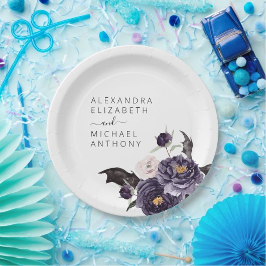 Assiettes En Carton Halloween Mariage Automne automne foncé pourpre (Fête)