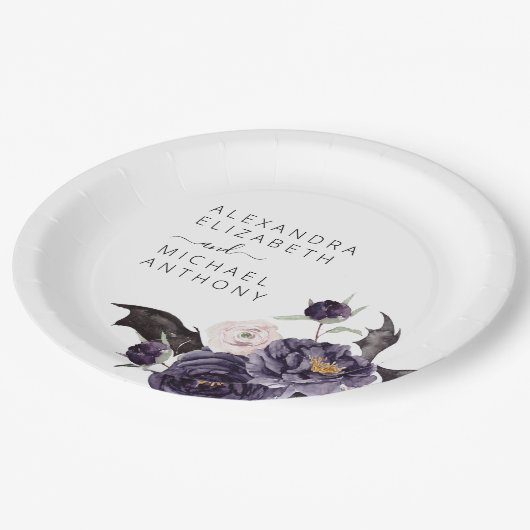 Assiettes En Carton Halloween Mariage Automne automne foncé pourpre (Angle)