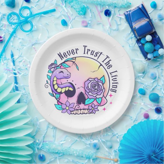 Assiettes En Carton Halloween mignon crâne (Fête)