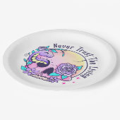 Assiettes En Carton Halloween mignon crâne (Angle)