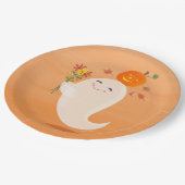 Assiettes En Carton Halloween mignon fantôme et fleurs (Angle)