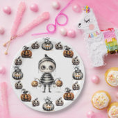 Assiettes En Carton Halloween mignon Ghoul et Citrouille (Fête)