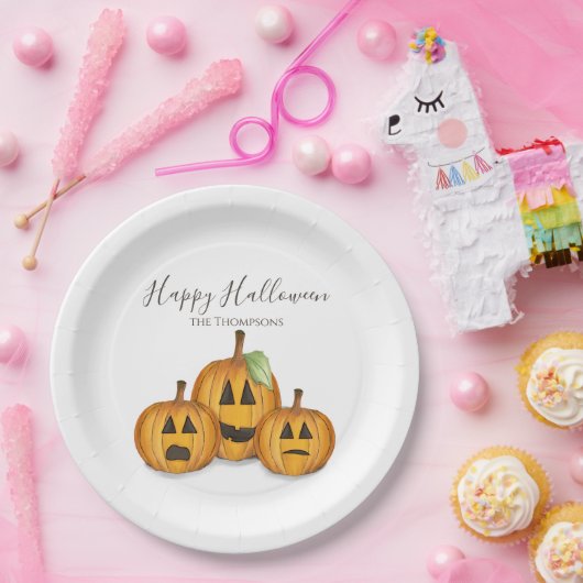 Assiettes En Carton Halloween mignons Citrouilles Jack O-lanterns (Fête)