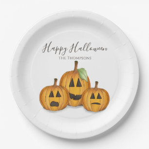Assiettes En Carton Halloween mignons Citrouilles Jack O-lanterns