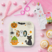 Assiettes En Carton Halloween modifiable - Little Monster Bash - (Fête)