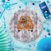 Assiettes En Carton Halloween moisson orange camionnette avec citrouil (Fête)
