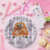 Assiettes En Carton Halloween moisson orange camionnette avec citrouil (Fête)