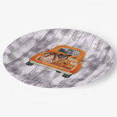 Assiettes En Carton Halloween moisson orange camionnette avec citrouil (Angle)