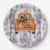 Assiettes En Carton Halloween moisson orange camionnette avec citrouil (Devant)