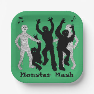 Assiettes En Carton Halloween Monster Mash Dance Party