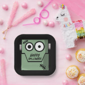 Assiettes En Carton Halloween monstre de Frankenstein (Fête)