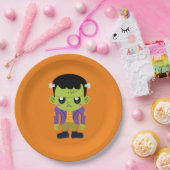 Assiettes En Carton Halloween monstre Frankenstein Green (Fête)