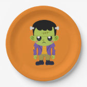 Assiettes En Carton Halloween monstre Frankenstein Green (Devant)