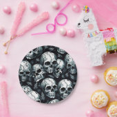 Assiettes En Carton Halloween Motif crâne thème Halloween (Fête)