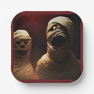 Assiettes En Carton Halloween - Mummies 3