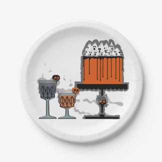 Assiettes En Carton Halloween Neige Blanche poison plat de fête de pom