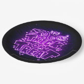 Assiettes En Carton Halloween Neon Llow Look Purple Trreat Party (Angle)