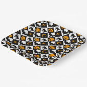 Assiettes En Carton Halloween noir blanc Orange arlequin Motif (Angulaire)